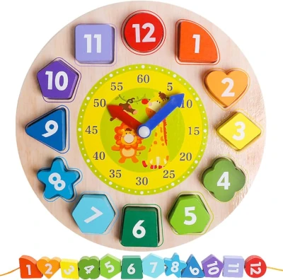 Wooden Shape Color Sorting Clock